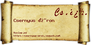 Csernyus Áron névjegykártya