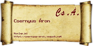 Csernyus Áron névjegykártya